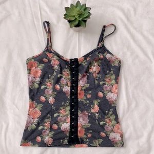 Floral adjustable strap cami